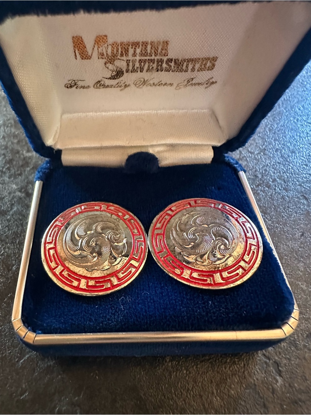 Montana Silversmiths Vintage Red & Silver Earrings classic western